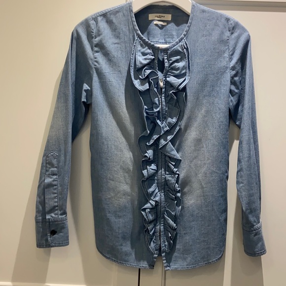 Isabel marrant ruffle denim top - Picture 4 of 7